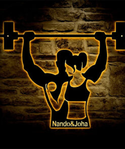 Custom Couple Workout Fitness Metal Sign Wall Art