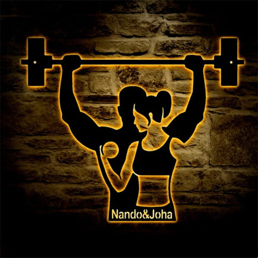 Custom Couple Workout Fitness Metal Sign Wall Art