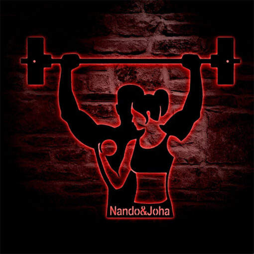 Custom Couple Workout Fitness Metal Sign Wall Art