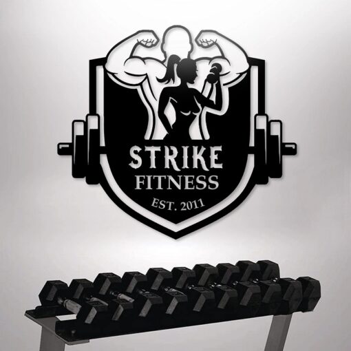 Customized Fitness Metal Gym Name Sign Unique Gift for Gym Lover