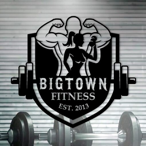 Customized Fitness Metal Gym Name Sign Unique Gift for Gym Lover