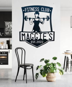 Personalized Female Workout Home Gym Metal Sign