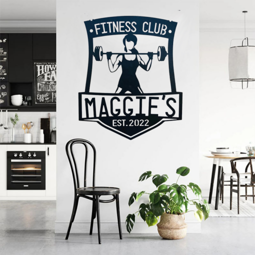 Personalized Female Workout Home Gym Metal Sign