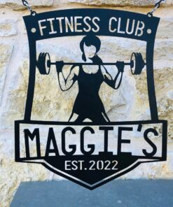 Personalized Female Workout Home Gym Metal Sign