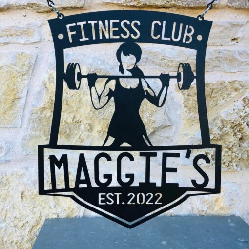 Personalized Female Workout Home Gym Metal Sign