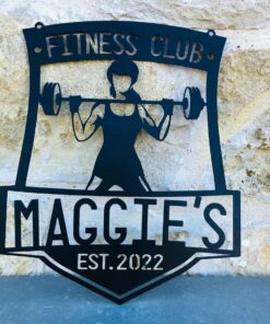 Personalized Female Workout Home Gym Metal Sign