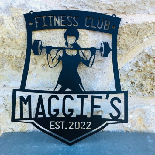 Personalized Female Workout Home Gym Metal Sign