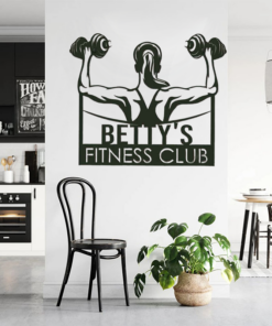 Personalized Name Female Bodybuilding Gym Name Sign