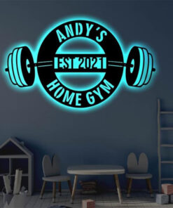 Personalized Name Home Gym LED Sign Metal Art