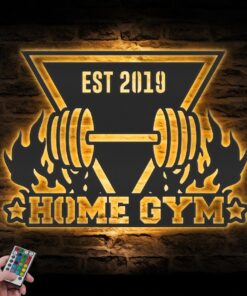 Custom Powerlifting Workout Deadlift Barbell Home Gym Metal Sign Art