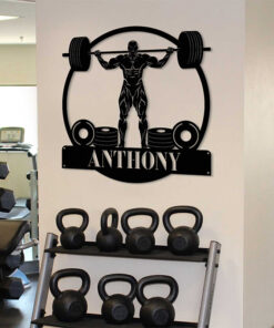 Personalized Weightlifting Fitness Metal Sign with LED Light