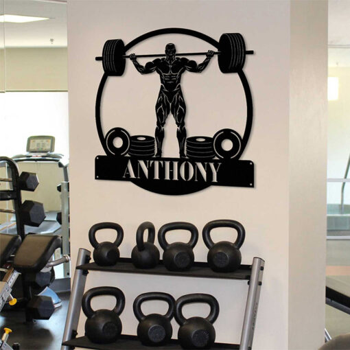 Personalized Weightlifting Fitness Metal Sign with LED Light