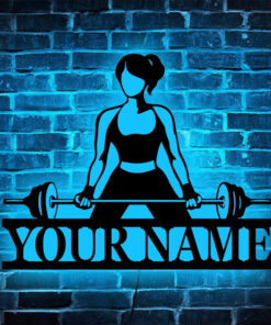 Personalized Gym Ladies Bve Bar metal Light