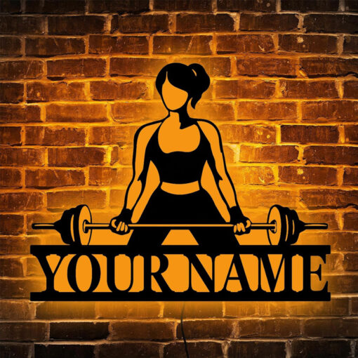 Personalized Gym Ladies Bve Bar metal Light