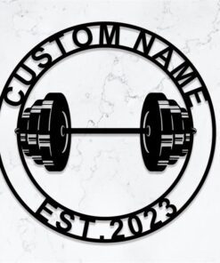 Personalized Powerlifting Metal Fit Sign Fitness Home Decor Wall Art