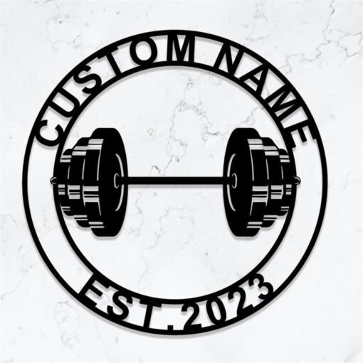 Personalized Powerlifting Metal Fit Sign Fitness Home Decor Wall Art