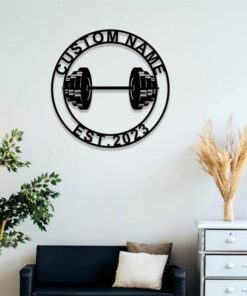 Personalized Powerlifting Metal Fit Sign Fitness Home Decor Wall Art