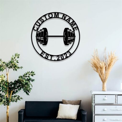 Personalized Powerlifting Metal Fit Sign Fitness Home Decor Wall Art