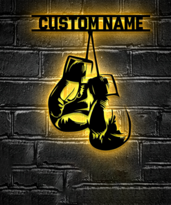 Custom Boxing Gloves Metal Wall Sign