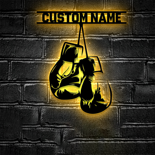 Custom Boxing Gloves Metal Wall Sign