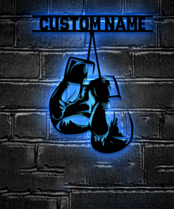 Custom Boxing Gloves Metal Wall Sign