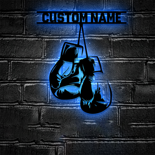 Custom Boxing Gloves Metal Wall Sign