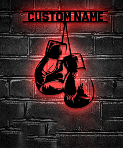 Custom Boxing Gloves Metal Wall Sign