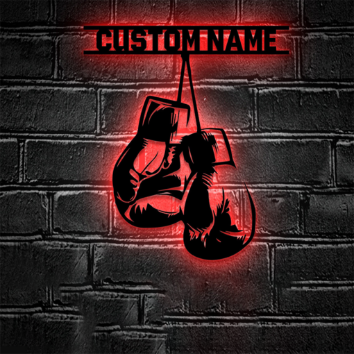 Custom Boxing Gloves Metal Wall Sign