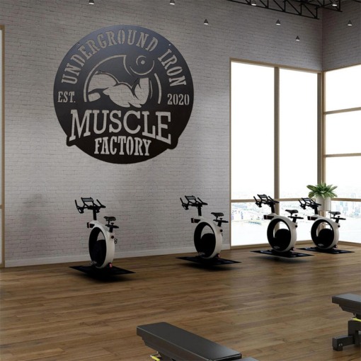 Personalized Name Muscle Metal Gym Sign Gift for Him