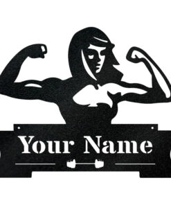 Personalized Gym Lady Fitness Monogram Metal Sign