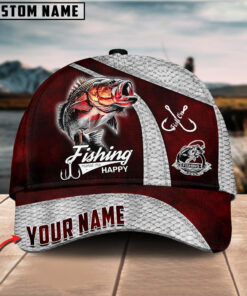 Personalized Fishing Classic Red Cap Gift For Fisherman On Fathers Day Birthday