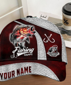 Personalized Fishing Classic Red Cap Gift For Fisherman On Fathers Day Birthday