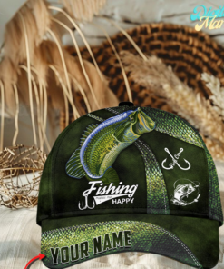 Personalized Largemouth Bass Fishing Classic Cap Gift For Fisherman On Fathers Day Birthday