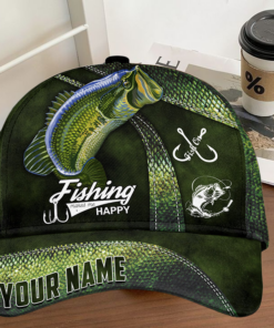 Personalized Largemouth Bass Fishing Classic Cap Gift For Fisherman On Fathers Day Birthday