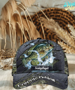 Crappie Fishing Personalized Cap Gift For Fisherman On Fathers Day Birthday