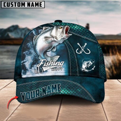 Personalized Stripped Bass Fishing Classic Cap Gift For Fisherman On Fathers Day Birthday