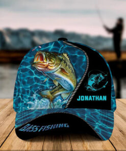 Personalized Fishing Water Blue Cap Gift For Fisherman On Fathers Day Birthday