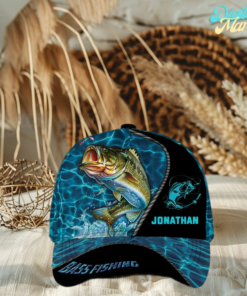 Personalized Fishing Water Blue Cap Gift For Fisherman On Fathers Day Birthday