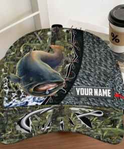 Catfish Fishing Personalized Cap Gift For Fisherman On Fathers Day Birthday