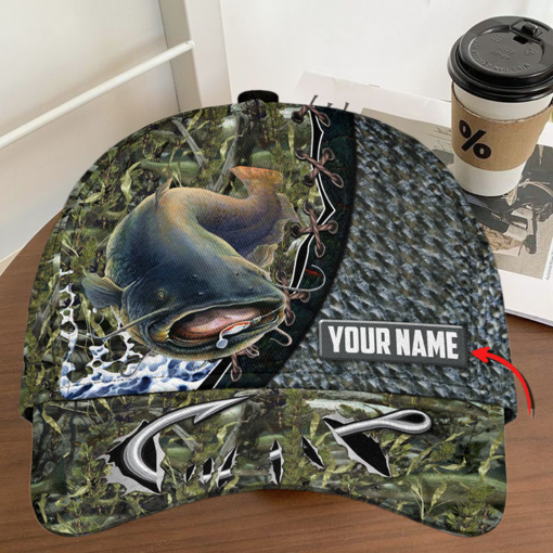 Catfish Fishing Personalized Cap Gift For Fisherman On Fathers Day Birthday