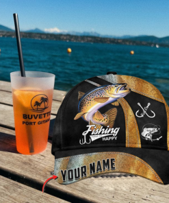 Personalized Trout Fishing Cap Gift For Fisherman On Fathers Day Birthday