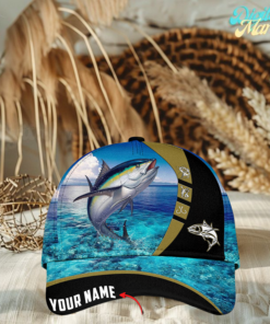 Personalized Tuna Fishing Water Pattern Classic 3D Cap