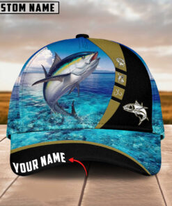 Personalized Tuna Fishing Water Pattern Classic 3D Cap