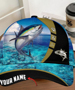 Personalized Tuna Fishing Water Pattern Classic 3D Cap