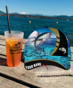 Personalized Tuna Fishing Water Pattern Classic 3D Cap