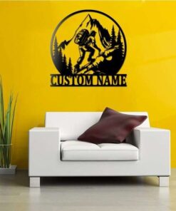 Personalized Backpacking Hiking Male Mountain Custom Metal Sign