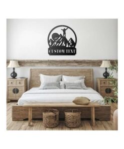 Personalized Mountain Hiking Men Mountain Top Best View Custom Metal Sign