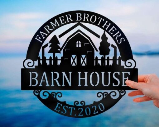 Barn House Personalized Metal Signs Rustic Entrance Farmhouse Decor Farm Metal Signs Warehouse Vintage Decor Family Farm Sign