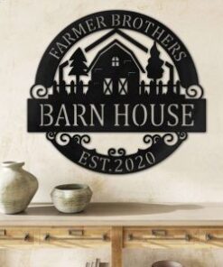 Barn House Personalized Metal Signs Rustic Entrance Farmhouse Decor Farm Metal Signs Warehouse Vintage Decor Family Farm Sign
