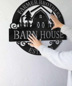Barn House Personalized Metal Signs Rustic Entrance Farmhouse Decor Farm Metal Signs Warehouse Vintage Decor Family Farm Sign